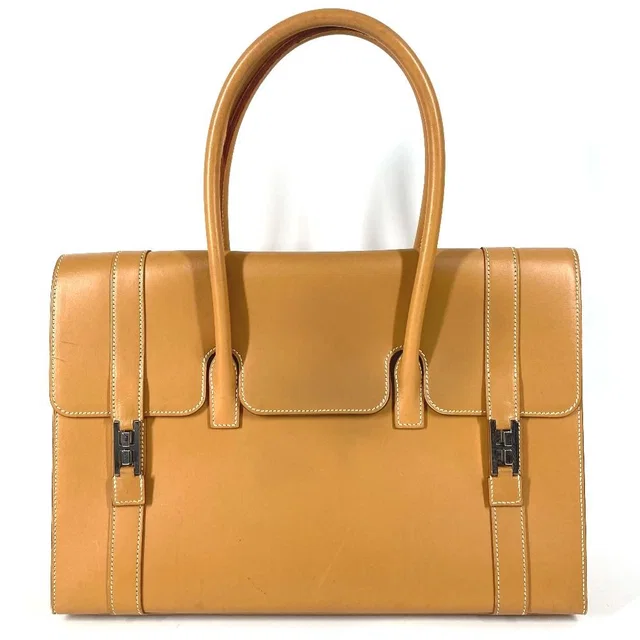 Hermès Handbag Drag 37 Box Calf Natural Beige in Beige Box leather from The Reluxe