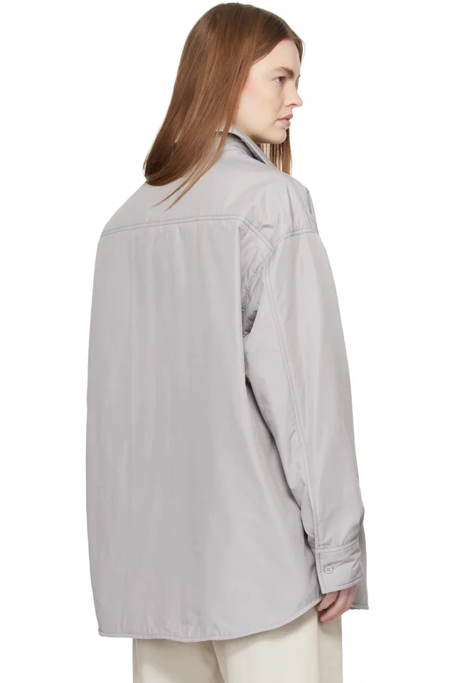 MM6 Maison Margiela Gray Long-Sleeved Jacket, photo 3 of 4 from SSENSE