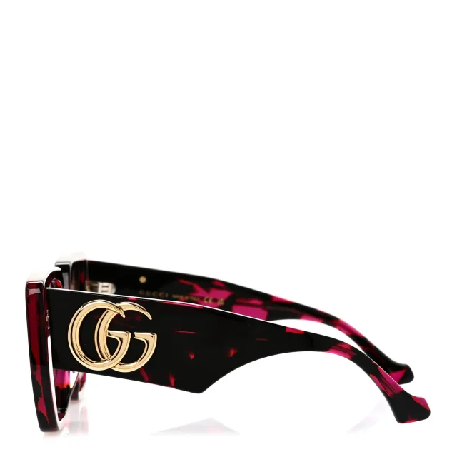 Gucci Acetate Square Frame Sunglasses GG0956S Black Pink in Black from FASHIONPHILE, photo 3 of 7