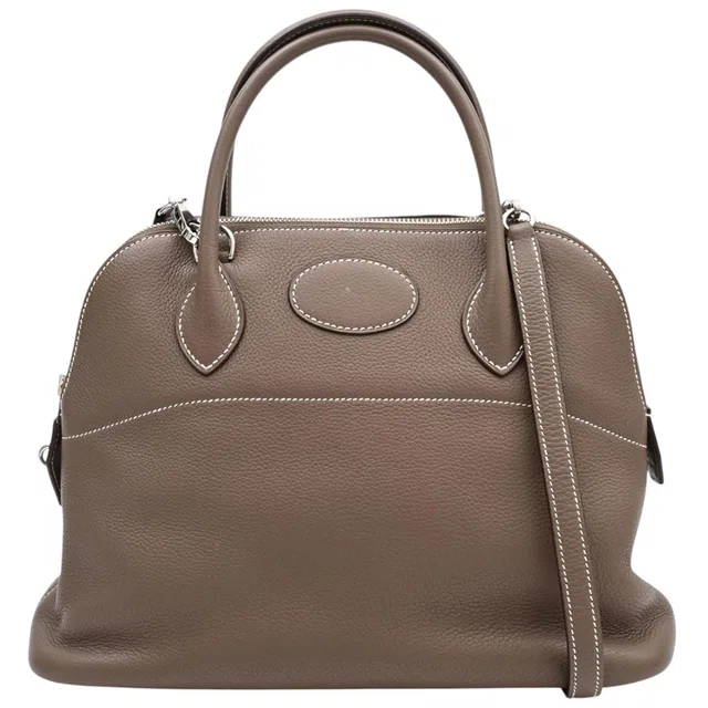 Hermès 2007 Bolide 31 Etoupe in Taupe Clemence leather from VINTAGE QOO TOKYO