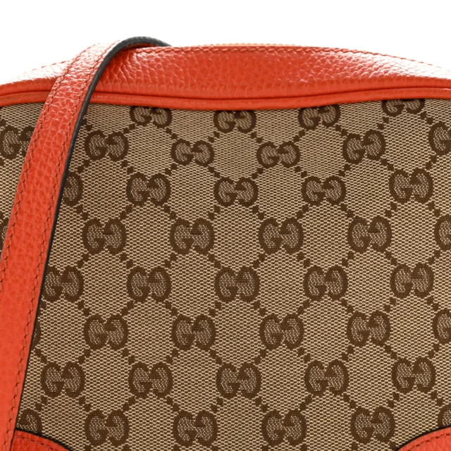 Gucci Monogram Dollar Calfskin Mini Bree Messenger Bag Beige Ebony Sun Orange in Beige Calfskin from FASHIONPHILE, photo 8 of 13