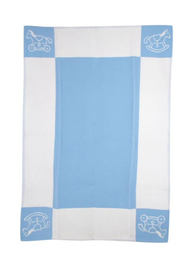 Hermès Blue Avalon Baby Blanket in Blue Cashmere from HEWI