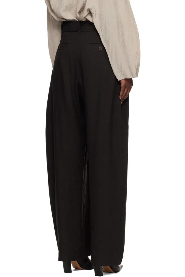 Studio Nicholson Brown Chatto Trousers, photo 3 of 4 from SSENSE