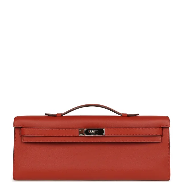 Hermès Kelly Cut Brique Swift Palladium Hardware in Swift leather from Madison Avenue Couture