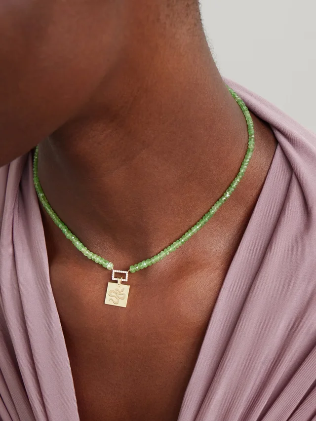 DIANE KORDAS Snake 14-karat gold, tsavorite and diamond necklace in Metallic, photo 2 of 2 from NET-A-PORTER (Canada)