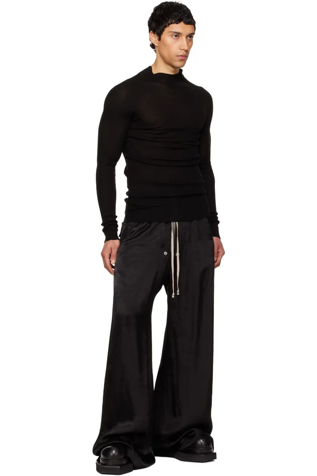 Rick Owens Black Temple Wide Bela Trousers, photo 4 of 4 from SSENSE
