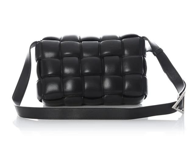 Bottega Veneta Maxi Black Padded Cassette Bag in Black Woven leather from Ann's Fabulous Finds, photo 4 of 9