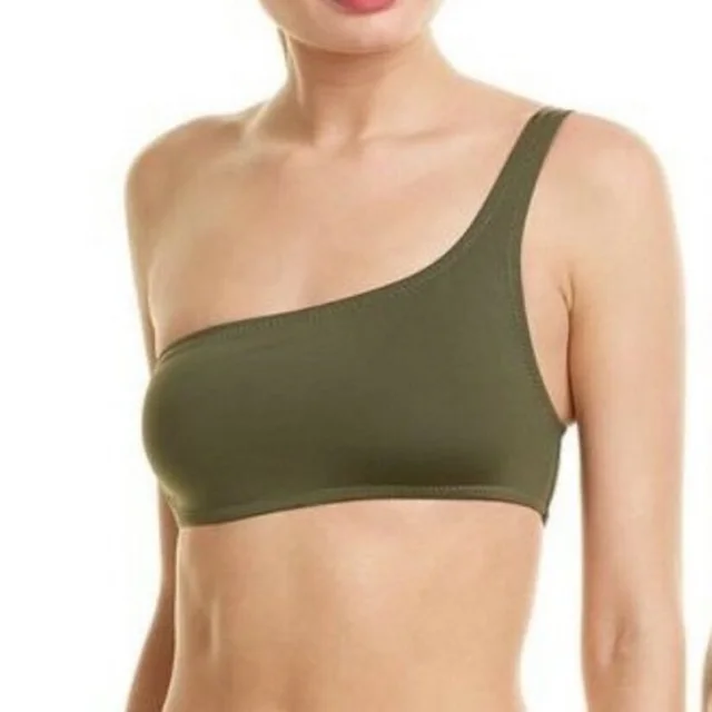 Proenza Schouler One Shoulder Bikini Top In Fatigue Xs in green from Poshmark