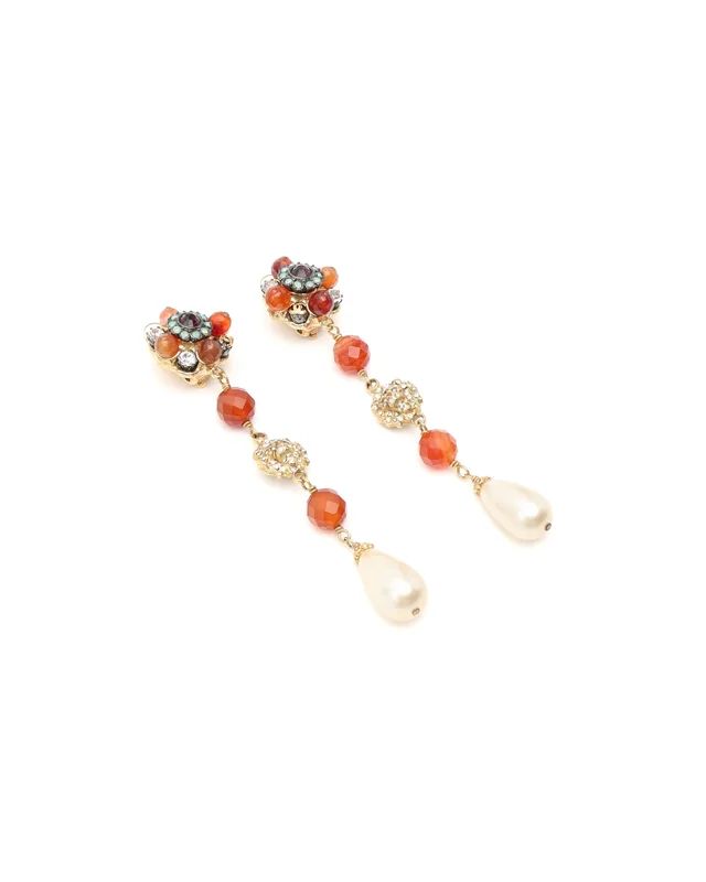 Chanel Leon Rhinestone Dangling Clip-on Earrings from A Retro Tale, photo 2 of 5