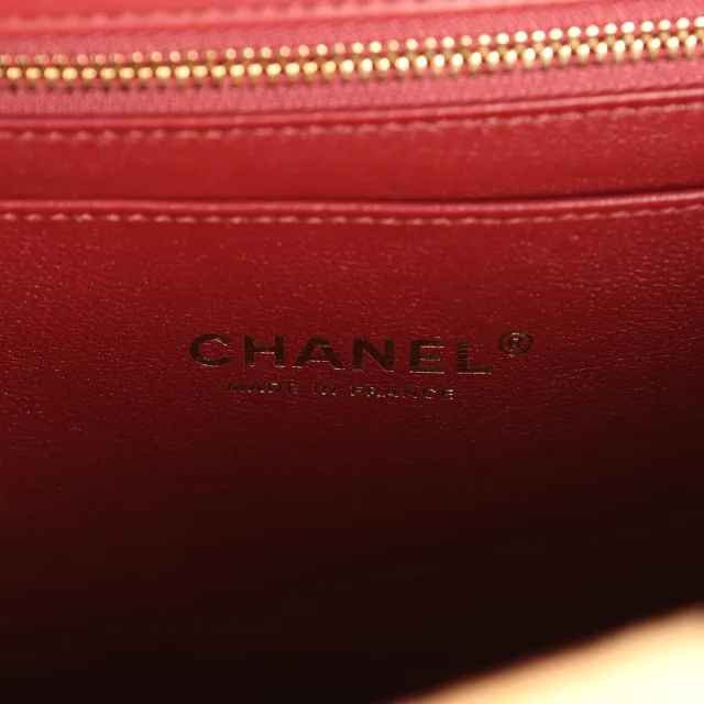 Chanel "Cheetah Print" Medium Flap Bag Light Beige Calf Hair and Black Lambskin Gold Hardware in Beige Calf Hair/Lambskin from Madison Avenue Couture, photo 10 of 10