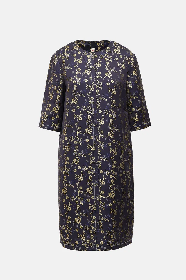 Marni Floral Jacquard Dress in Satin from VSP Consignment