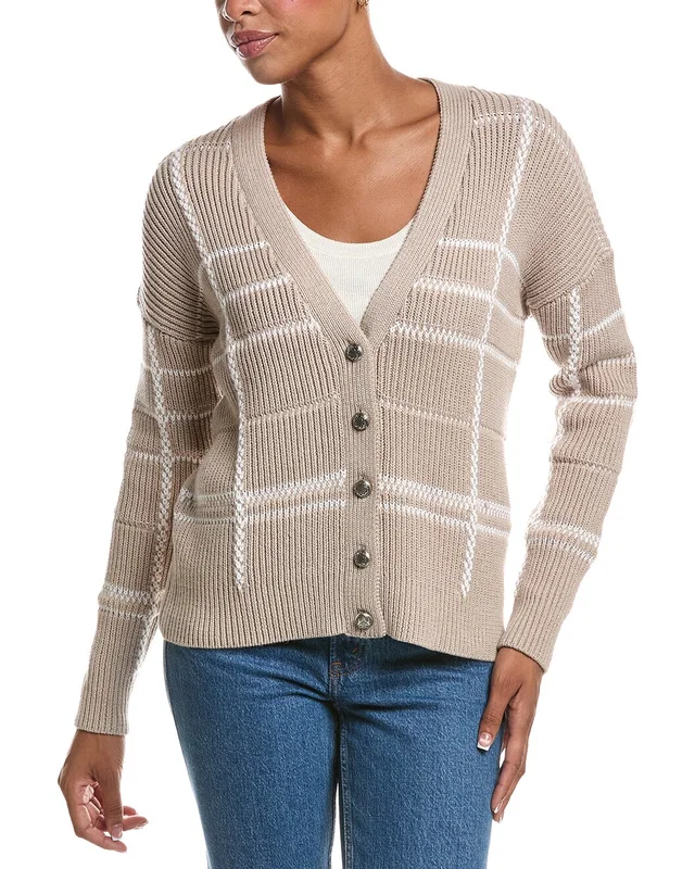 Autumn Cashmere Plaid Shaker Cardigan, image 1 of 1 from Rue La La