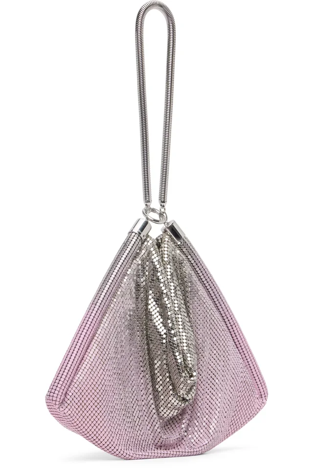 Rabanne Silver & Pink Chainmail Pocket Bag, photo 2 of 4 from SSENSE