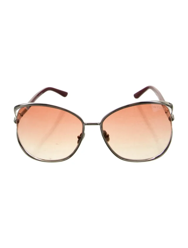 Tom Ford Oversize Gradient Sunglasses in gold from The RealReal