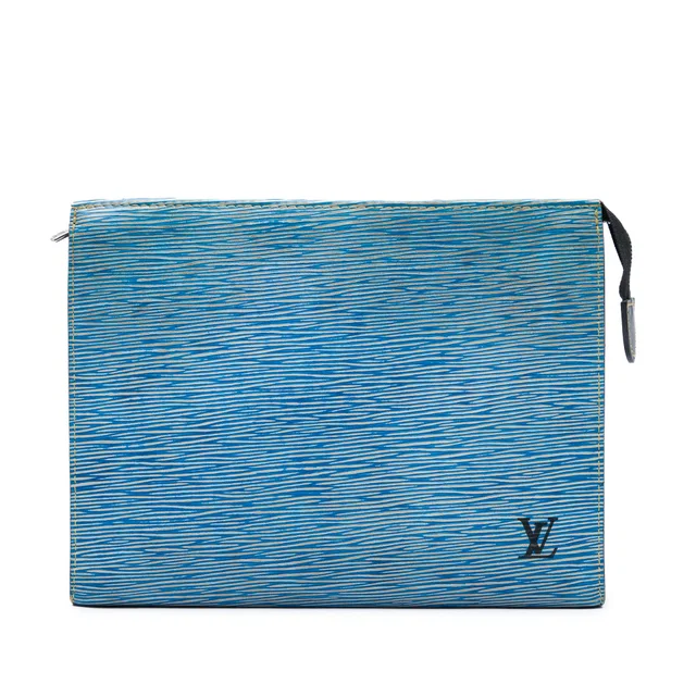 Blue Louis Vuitton Epi Denim Toiletry Pouch 26 Clutch Bag in Blue Denim from Designer Revival