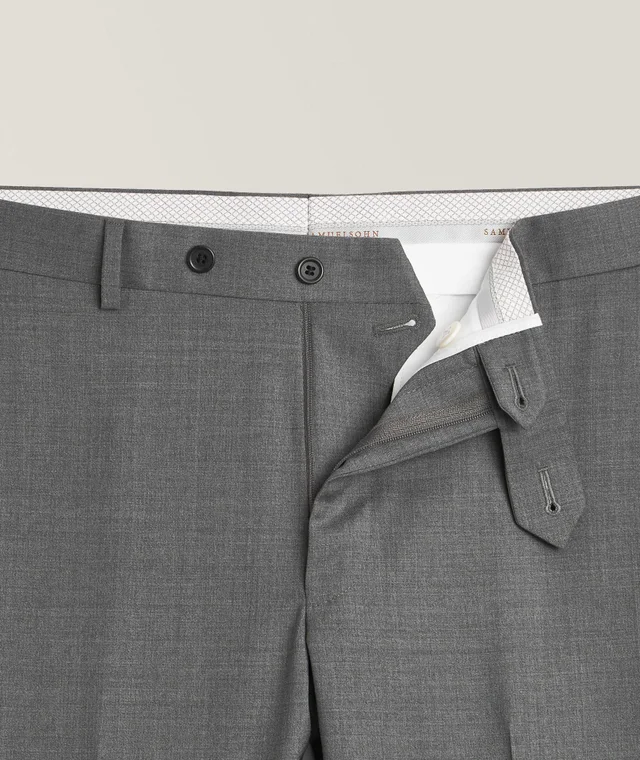 Samuelsohn Slim X-62 Wool Dress Pants in Grey Wool & Wool Blends, photo 4 of 5 from Harry Rosen