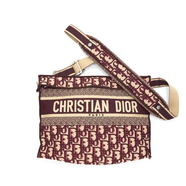 Dior Crossbody Messenger Bag Oblique Canvas Red in Red Canvas from EMIER