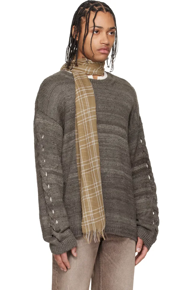 OUR LEGACY Brown Popover Roundneck Sweater, photo 2 of 4 from SSENSE