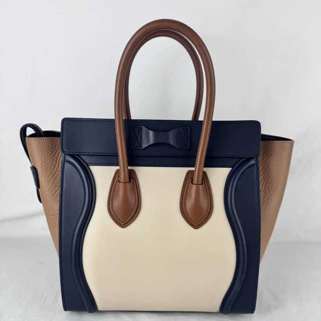 Celine Micro Luggage Tricolor Bag in calfskin from Reowned, photo 5 of 17