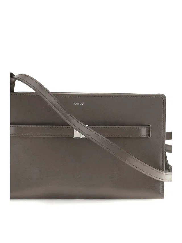 TOTEME Crossbody Bag — Gray Cow Leather in Grey Leather from HEWI