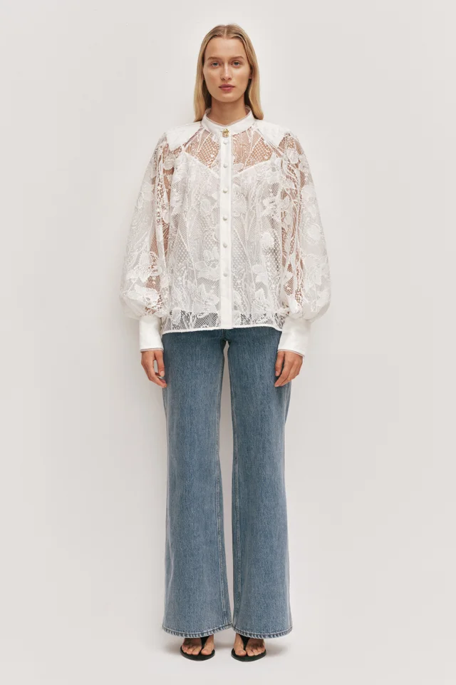 AJE Pippa Lace Blouse in White from Aje, photo 1 of 1