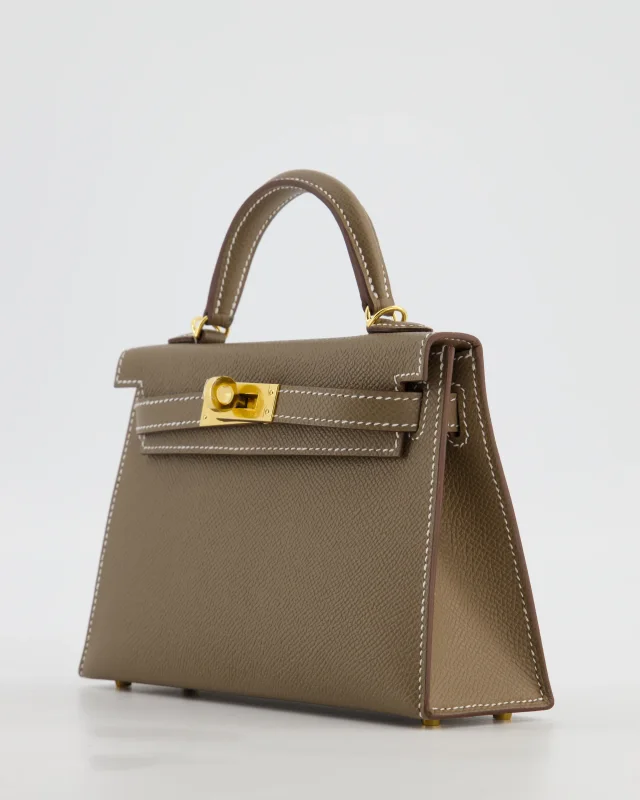 HOT* Hermès Mini Kelly II 20 Bag in Taupe Epsom leather from Sellier, photo 12 of 24
