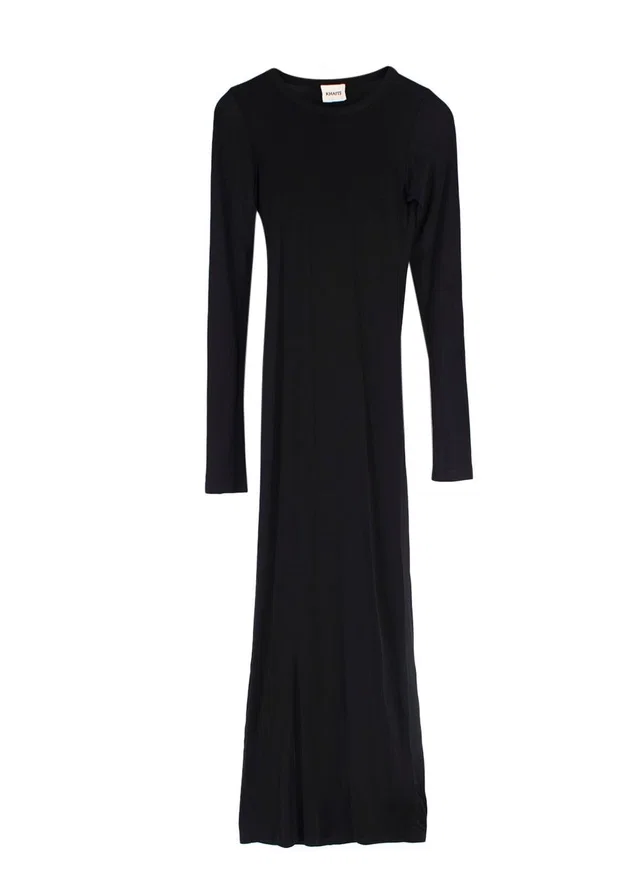 Khaite Black Long Sleeve Maxi Dress in Black from HEWI