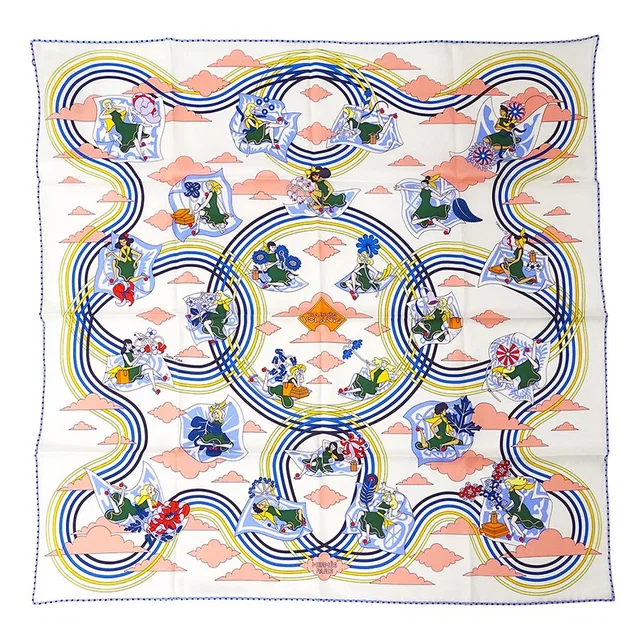 Hermès Scarf Carre 70 Carres Volants Flying Silk White in White Silk from The Reluxe