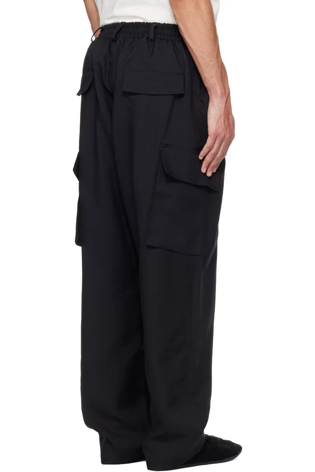 Y-3 Black Sport Uniform UT Straight Leg Cargo Pants, photo 3 of 4 from SSENSE