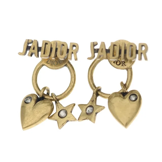 Dior J'adior Heart &star Earrings Rhinestone Gold in Gold from The Reluxe