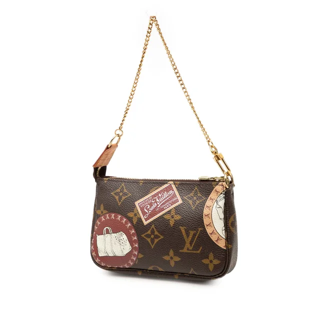 Brown Louis Vuitton Monogram Patch Mini Pochette Accessoires Handbag in Brown Coated canvas from Designer Revival, photo 2 of 2