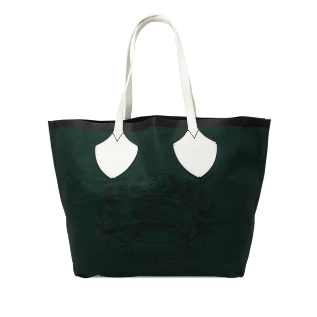 Green Burberry Large Reversible Giant Archive Crest Tote Handbag in Green Canvas from Designer Revival, photo 1 of 1