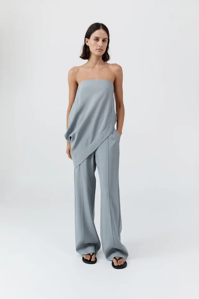 St Agni Strapless Asymm Drape Top - Mist from St. Agni, photo 1 of 1