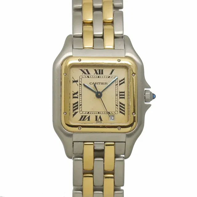 Cartier Panthere MM 2Row 83083242 YG Quartz Date Cream Dial Boys Watch in White from Luxury Promise