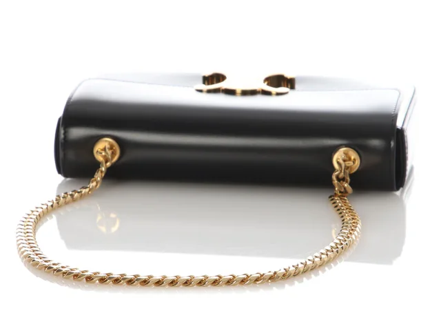 Celine Black Shiny Calfskin Claude Chain Shoulder Bag in Black Calfskin from Ann's Fabulous Finds, photo 7 of 9