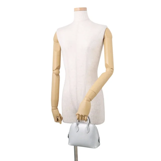 Hermès Bolide 1923 Argent Chevre Shamqila Size Mini in Silver Goatskin from GALLERY RARE, photo 5 of 11