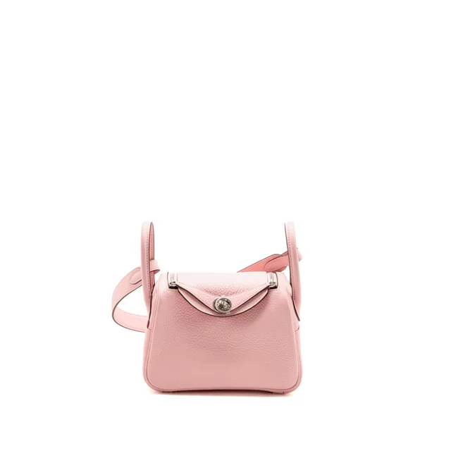 Hermès Mini Lindy II CLEMENCE 3Q ROSE SAKURA SHW STAMP K in Pink Clemence leather from EMIER