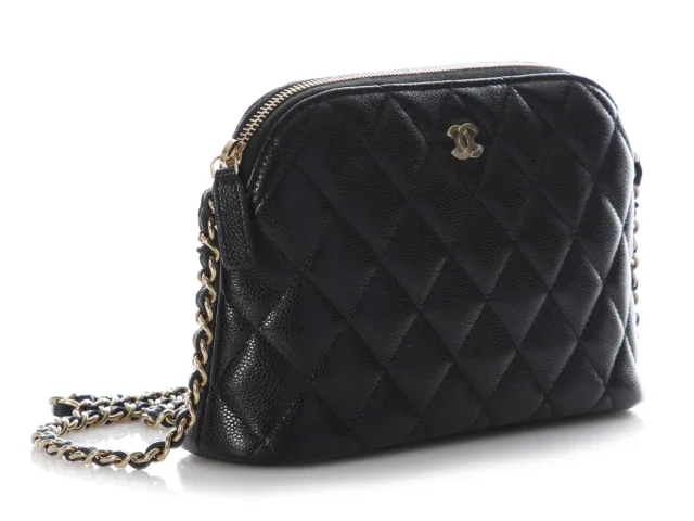 Chanel Black Quilted Caviar 24A Clutch with Chain in Black Caviar leather from Ann's Fabulous Finds, photo 5 of 9