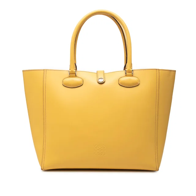 Yellow LOEWE Leather Leo Tote in Yellow Leather from Designer Revival