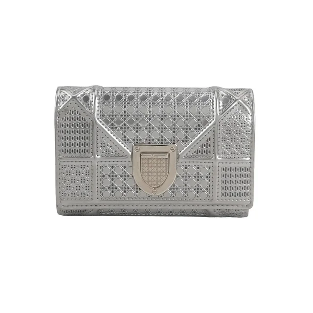Dior Diorama Silver Leather Wallet in silver|gray Leather from Grailed, photo 1 of 1