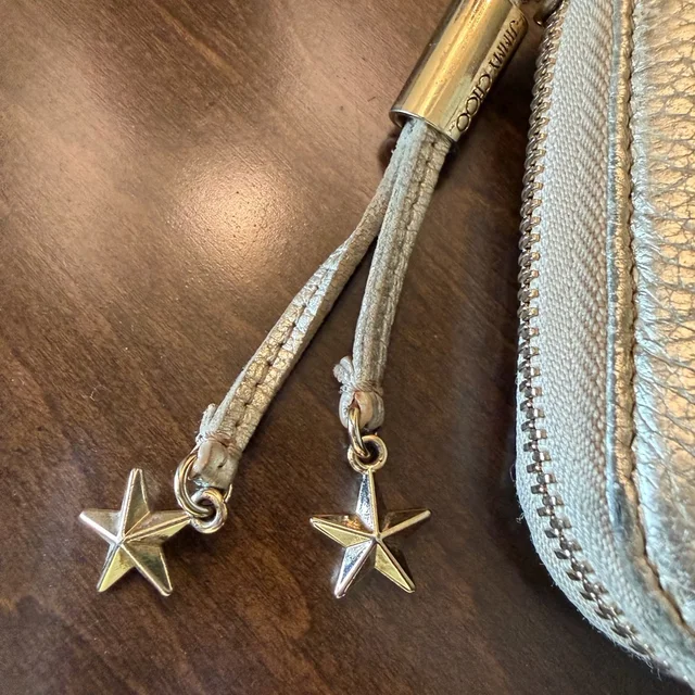 Jimmy Choo Filipa Leather Stars And Rhinestones Zippy Wallet in gold Leather from Poshmark, photo 2 of 16