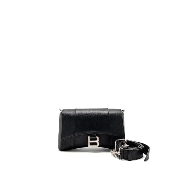 Balenciaga Small Downtown Shoudler Bag Calfskin Black SHW in Black Calfskin from EMIER
