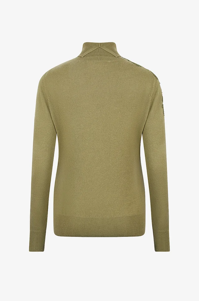Ermanno Scervino lace-appliqué roll-neck sweater, photo 2 of 2 from SENSER