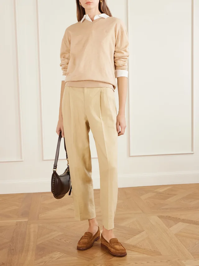 POLO RALPH LAUREN Embroidered wool sweater in Beige, photo 2 of 2 from NET-A-PORTER (Canada)