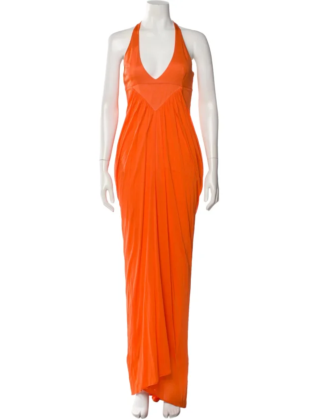 Versace Vintage Long Dress in orange from The RealReal
