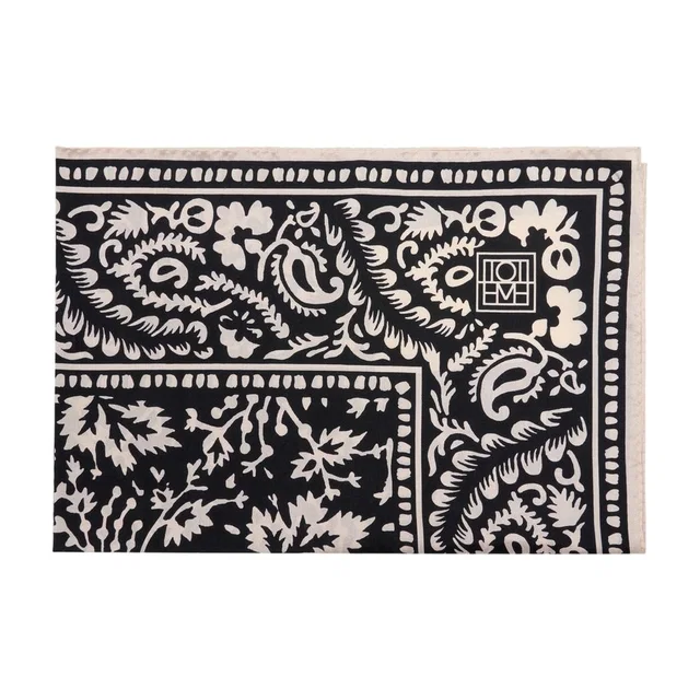 TOTEME Lace-Patterned Silk Scarf — Black Scarfs in Black Silk from HEWI