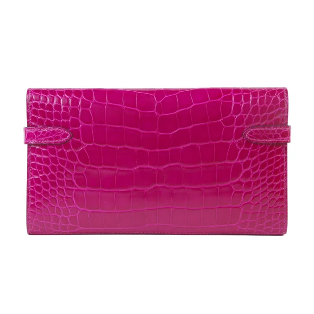 Hermès Kelly Long wallet Rose Scheherazade (J5) in Pink Crocodile from Ginza Xiaoma, photo 2 of 4