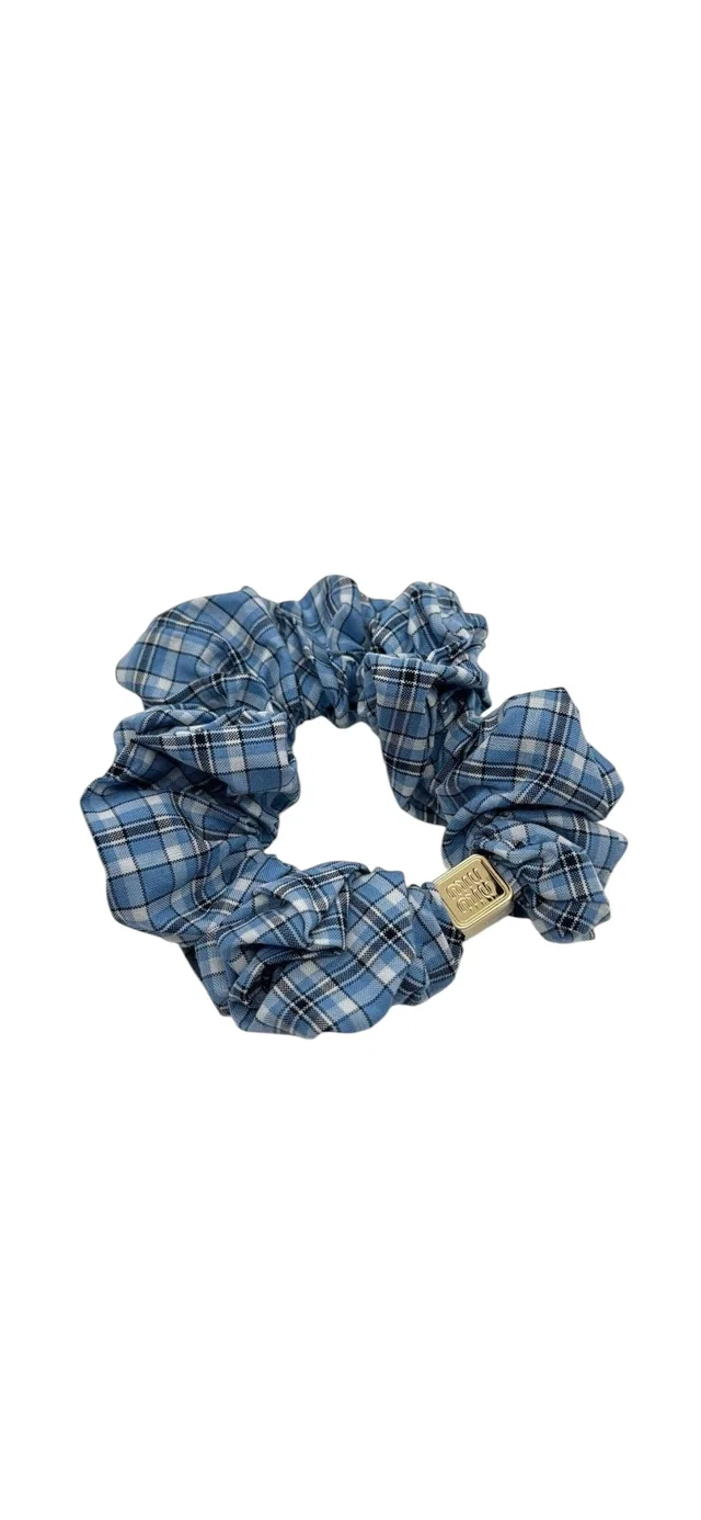 Miu Miu Blue Poplin Hair Tie in Blue from Luxury Promise