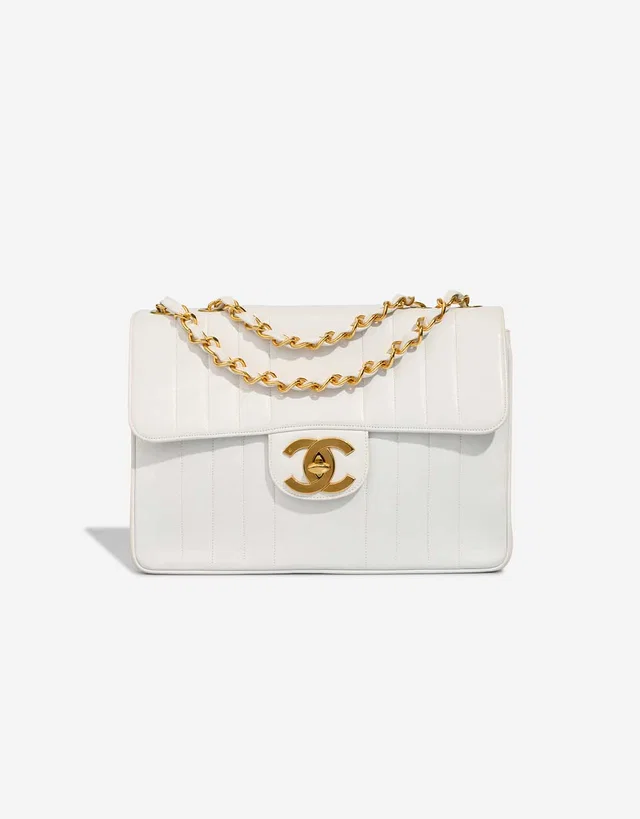 Chanel Timeless Jumbo Lamb White in White Lambskin from SACLÀB