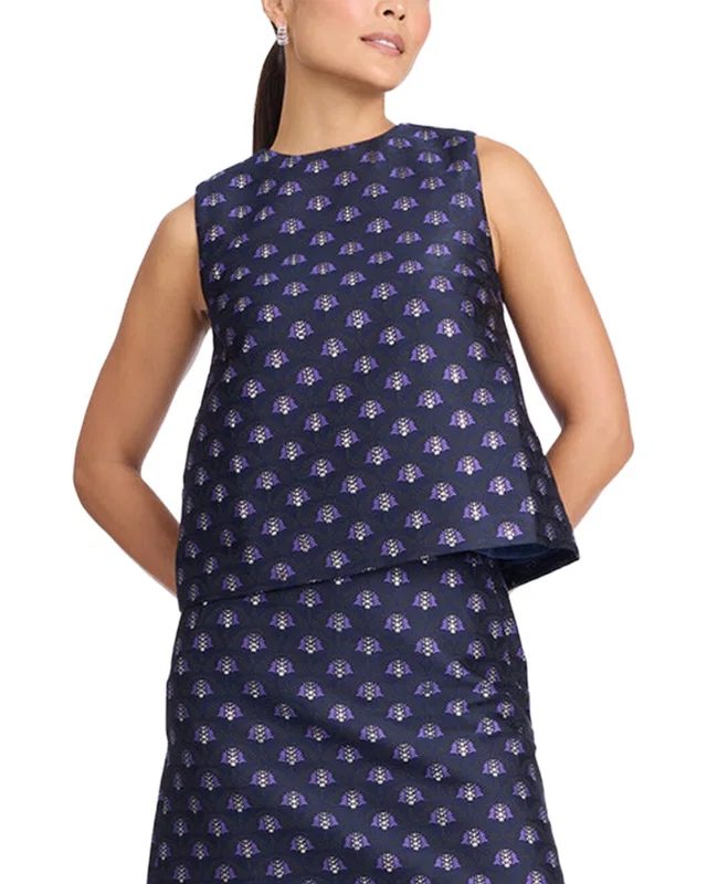 Draper James Sleeveless Top in //asset1.ruecdn.com/images/sw/141580/1415800583_RLSW_blue.jpg, image 1 of 1 from Rue La La